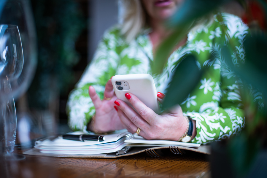 Blog - Bev writing in garden