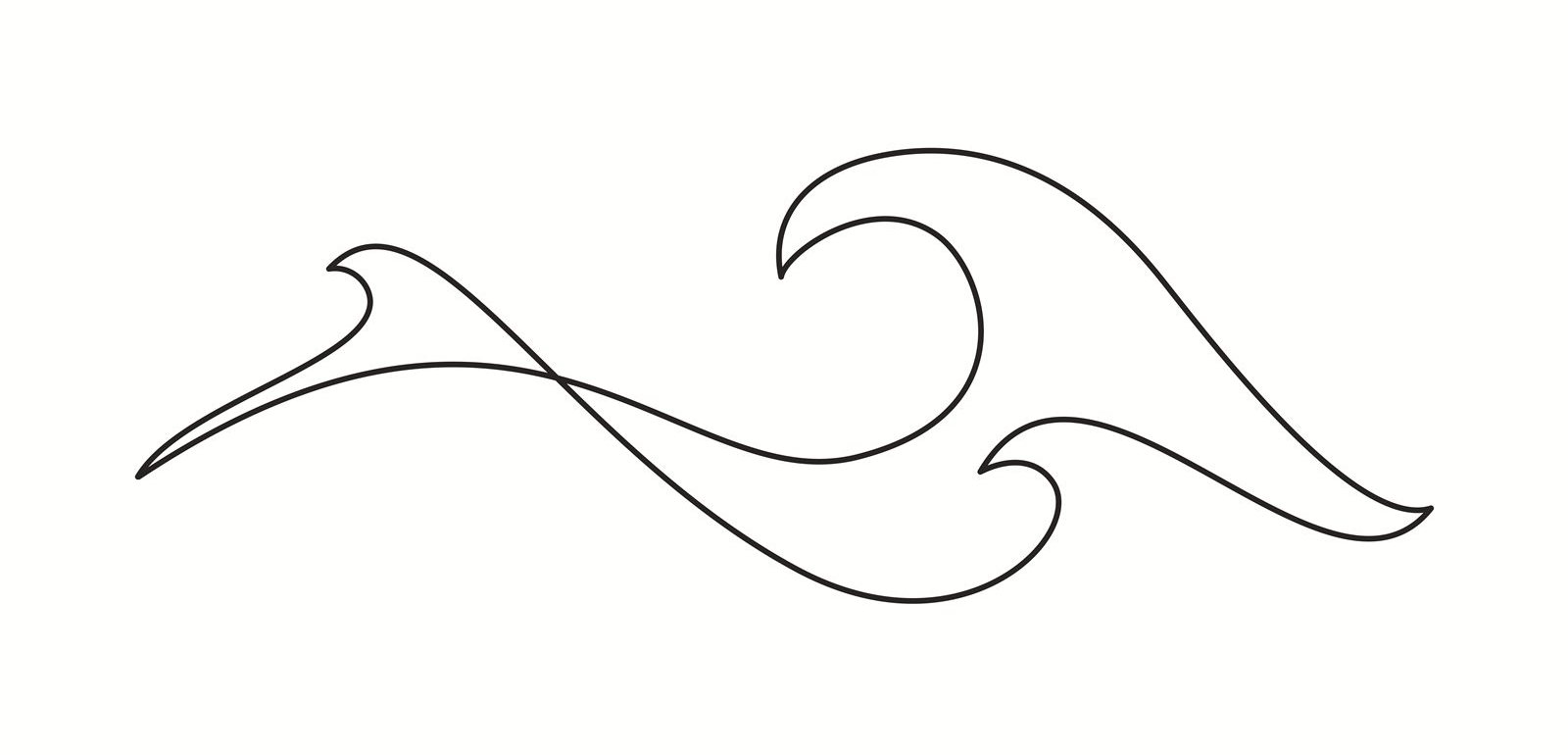 Line drawing of a wave